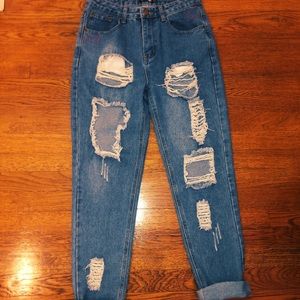 Personally Embroidered Boohoo Boyfriend Jeans